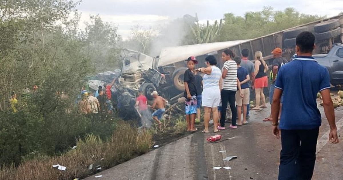 Acidente entre van e caminhão deixa ao menos 15 mortos na BR-116